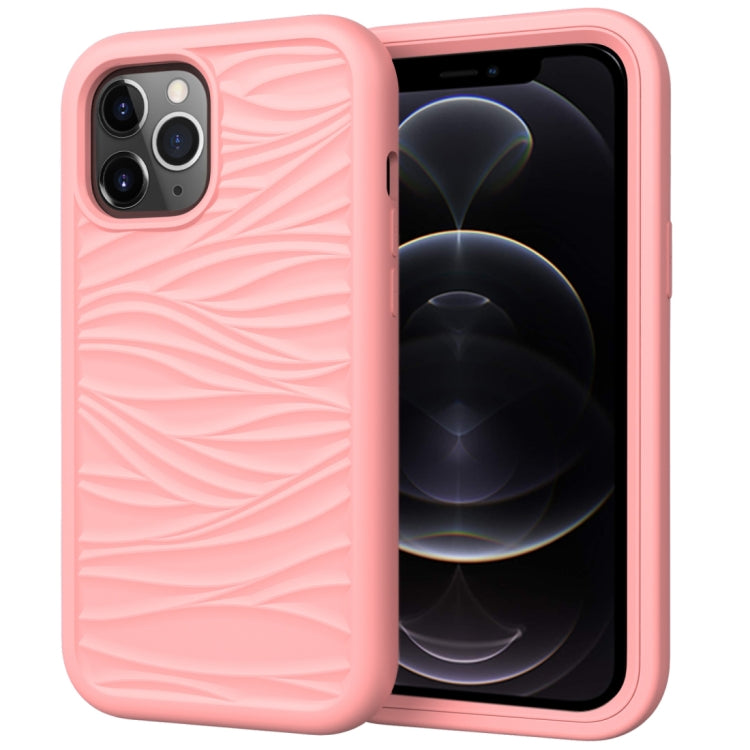 For iPhone 12 / 12 Pro Wave Pattern 3 in 1 Silicone+PC Shockproof Protective Case