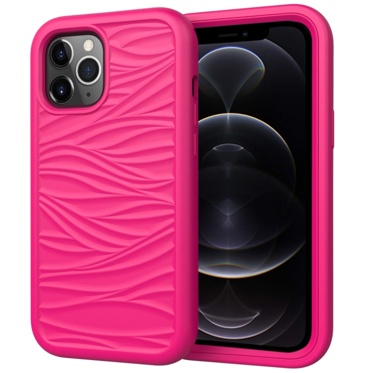 For iPhone 12 / 12 Pro Wave Pattern 3 in 1 Silicone+PC Shockproof Protective Case