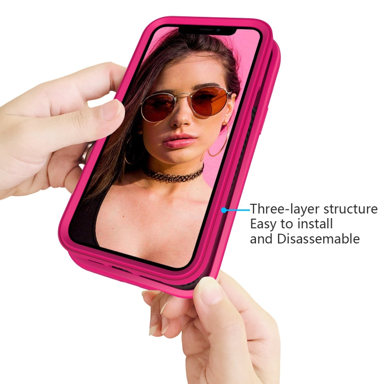 For iPhone 12 / 12 Pro Wave Pattern 3 in 1 Silicone+PC Shockproof Protective Case