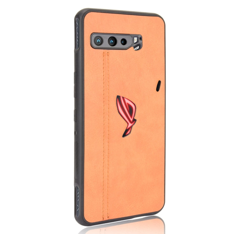 For Asus ZS661KS/ ROG Phone 3 Strix Shockproof Sewing Cow Pattern Skin PC + PU + TPU Case