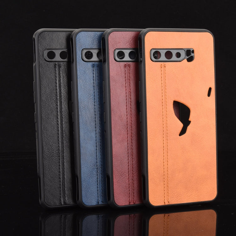 For Asus ZS661KS/ ROG Phone 3 Strix Shockproof Sewing Cow Pattern Skin PC + PU + TPU Case