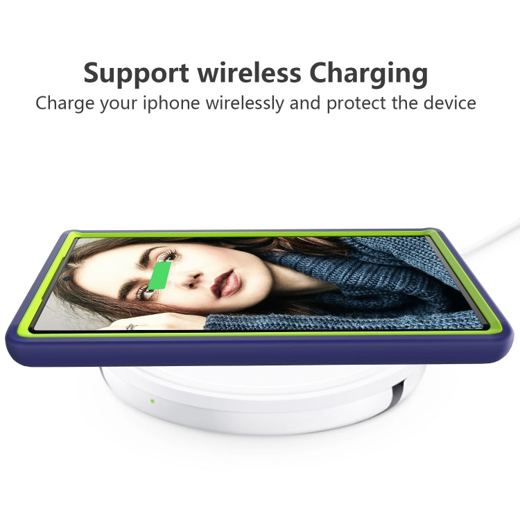 For Samsung Galaxy Note20 Wave Pattern 3 in 1 Silicone+PC Shockproof Protective Case