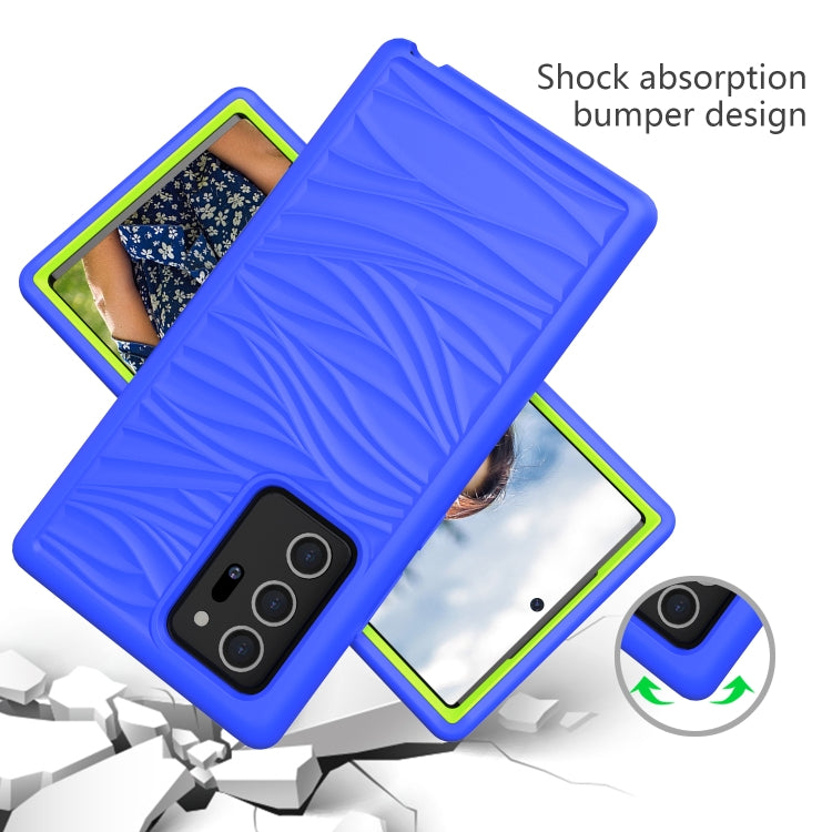 For Samsung Galaxy Note20 Wave Pattern 3 in 1 Silicone+PC Shockproof Protective Case
