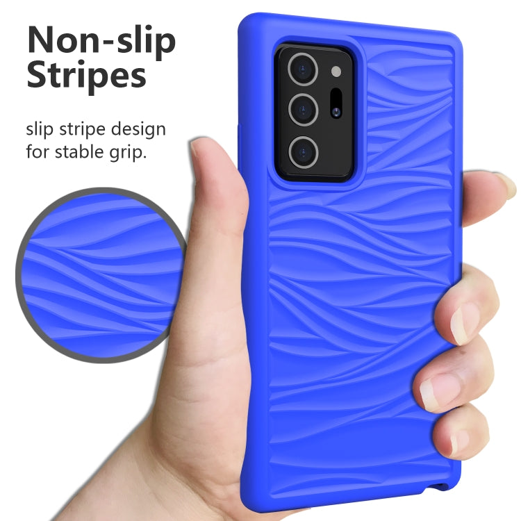 For Samsung Galaxy Note20 Wave Pattern 3 in 1 Silicone+PC Shockproof Protective Case