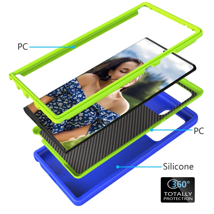 For Samsung Galaxy Note20 Wave Pattern 3 in 1 Silicone+PC Shockproof Protective Case