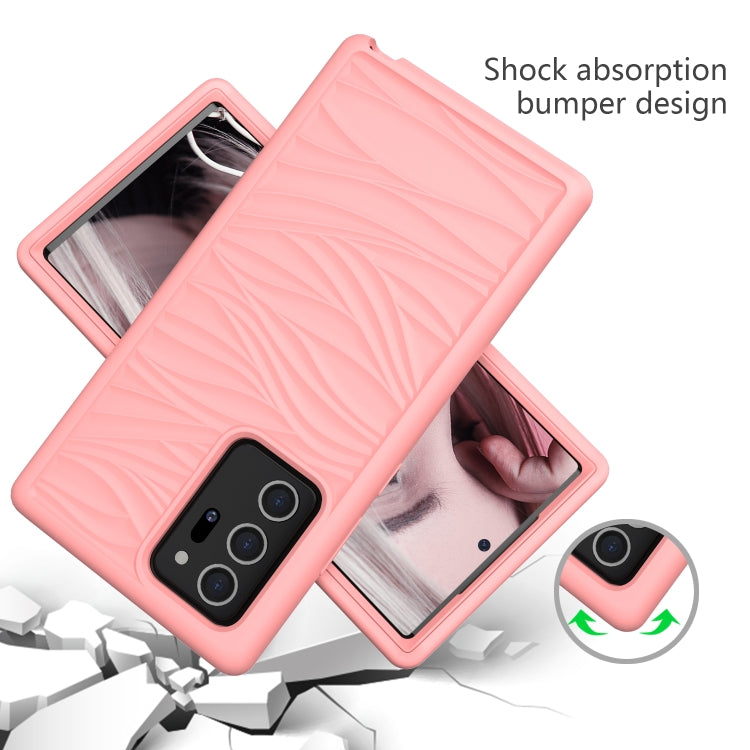 For Samsung Galaxy Note20 Wave Pattern 3 in 1 Silicone+PC Shockproof Protective Case