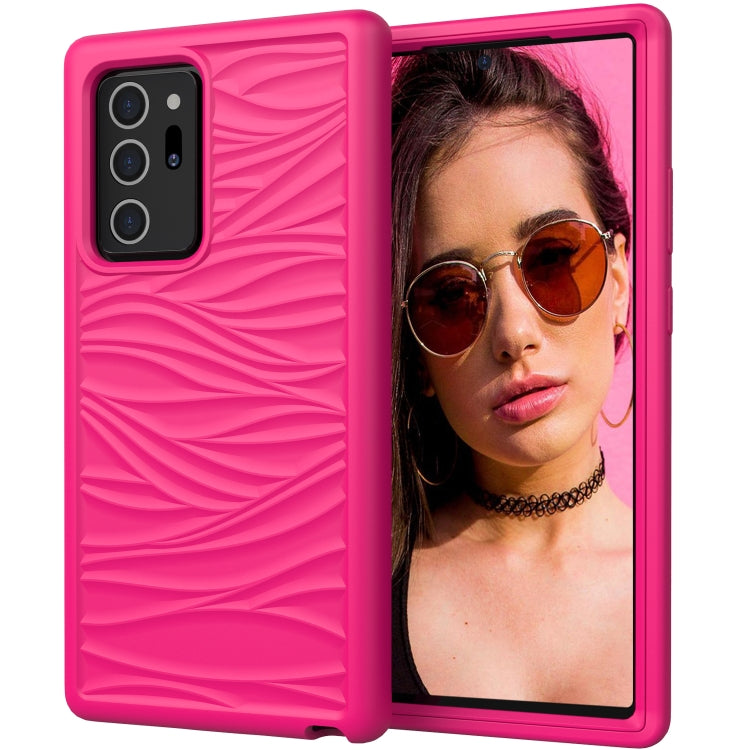 For Samsung Galaxy Note20 Wave Pattern 3 in 1 Silicone+PC Shockproof Protective Case