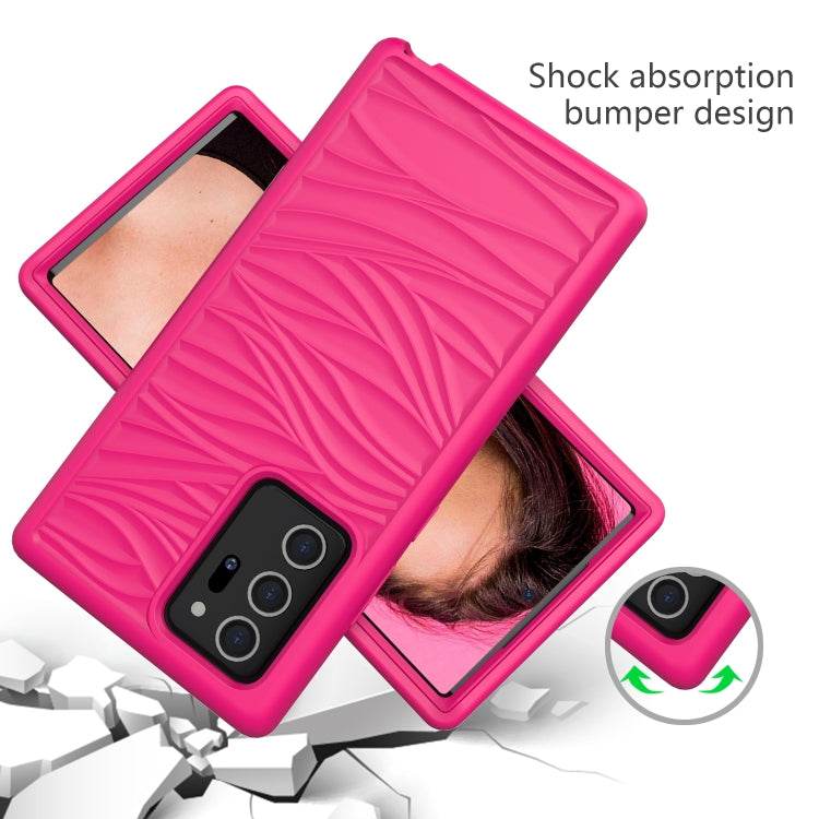 For Samsung Galaxy Note20 Wave Pattern 3 in 1 Silicone+PC Shockproof Protective Case