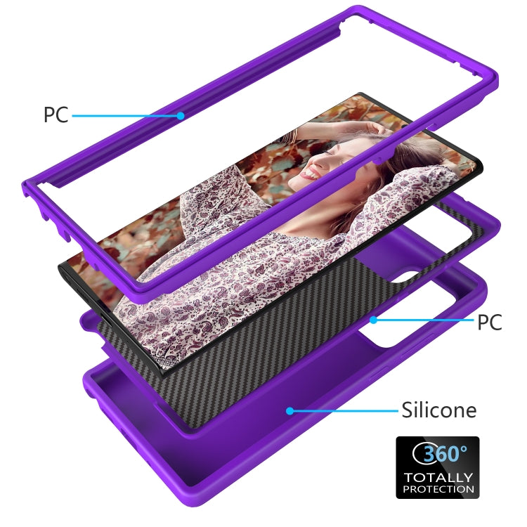 For Samsung Galaxy Note20 Wave Pattern 3 in 1 Silicone+PC Shockproof Protective Case