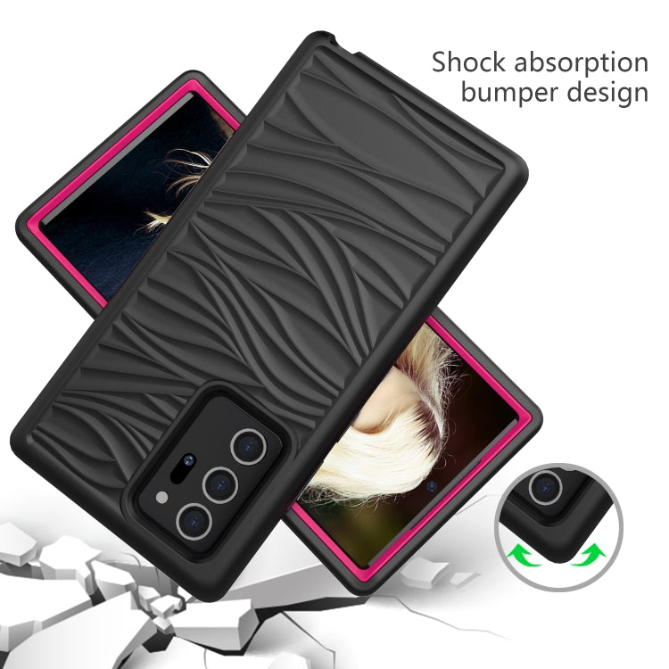 For Samsung Galaxy Note20 Ultra Wave Pattern 3 in 1 Silicone+PC Shockproof Protective Case