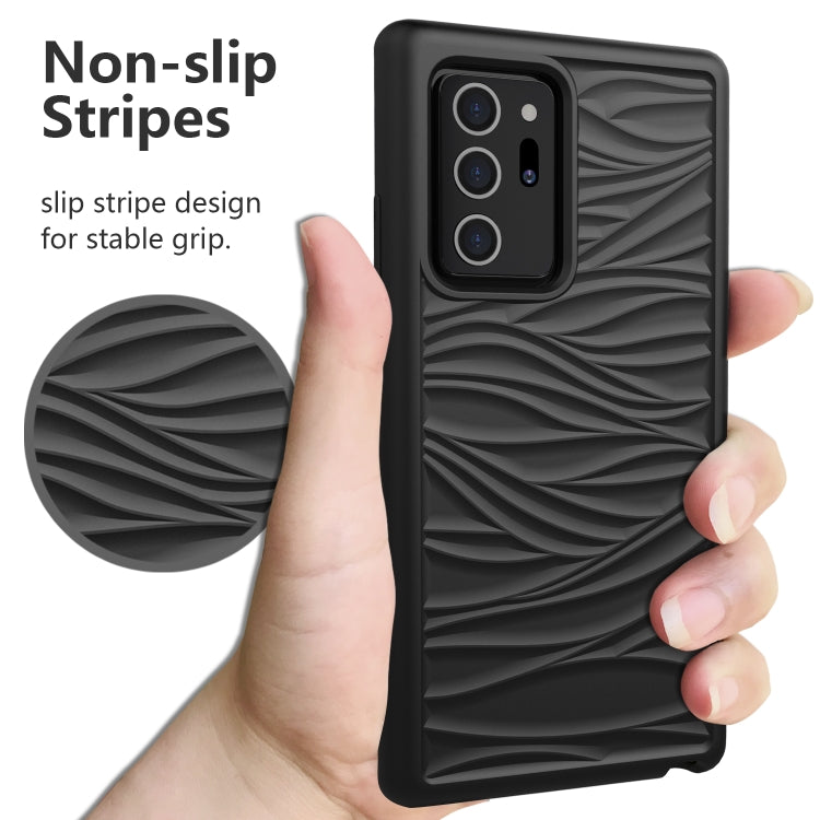 For Samsung Galaxy Note20 Ultra Wave Pattern 3 in 1 Silicone+PC Shockproof Protective Case