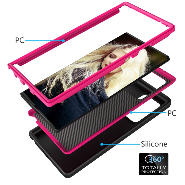 For Samsung Galaxy Note20 Ultra Wave Pattern 3 in 1 Silicone+PC Shockproof Protective Case