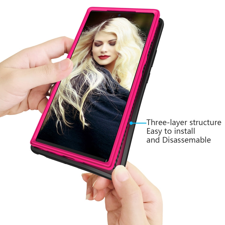 For Samsung Galaxy Note20 Ultra Wave Pattern 3 in 1 Silicone+PC Shockproof Protective Case