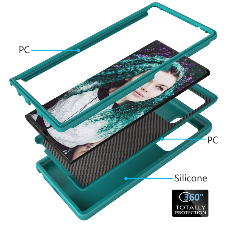 For Samsung Galaxy Note20 Ultra Wave Pattern 3 in 1 Silicone+PC Shockproof Protective Case