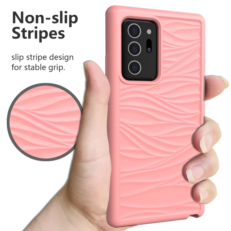 For Samsung Galaxy Note20 Ultra Wave Pattern 3 in 1 Silicone+PC Shockproof Protective Case