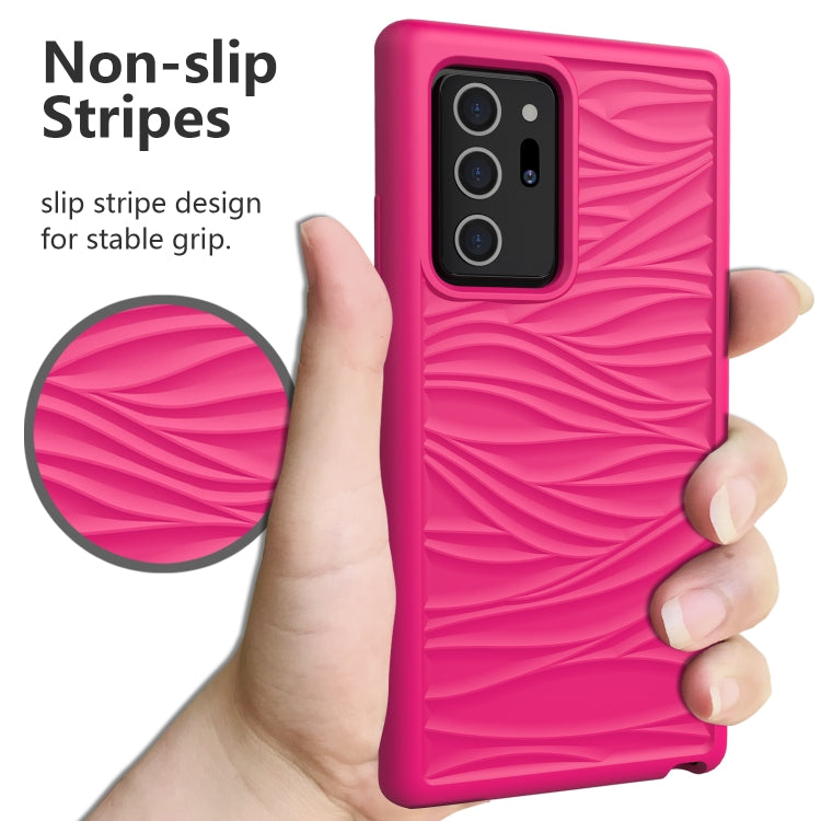 For Samsung Galaxy Note20 Ultra Wave Pattern 3 in 1 Silicone+PC Shockproof Protective Case