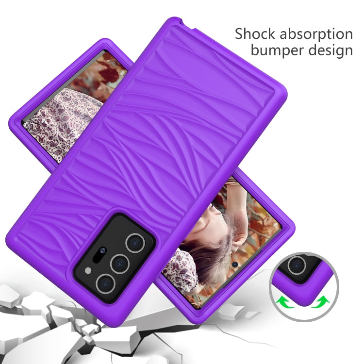 For Samsung Galaxy Note20 Ultra Wave Pattern 3 in 1 Silicone+PC Shockproof Protective Case