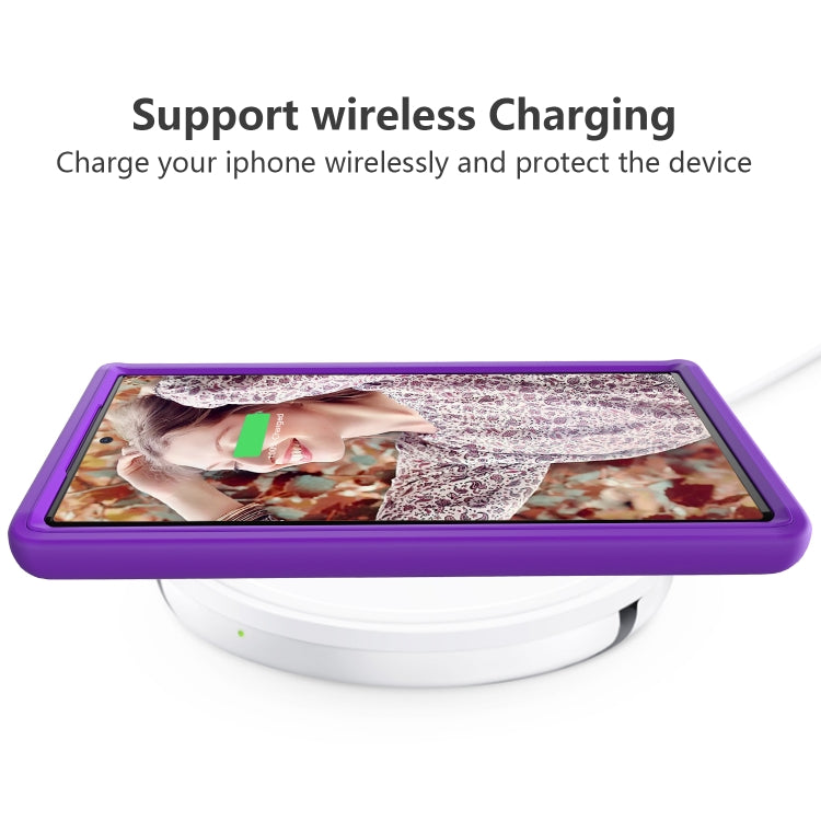 For Samsung Galaxy Note20 Ultra Wave Pattern 3 in 1 Silicone+PC Shockproof Protective Case