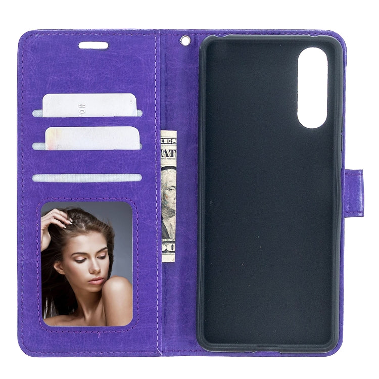 For Sony Xperia 10 II Crazy Horse Texture Horizontal Flip Leather Case with Holder & Card Slots & Wallet & Photo Frame