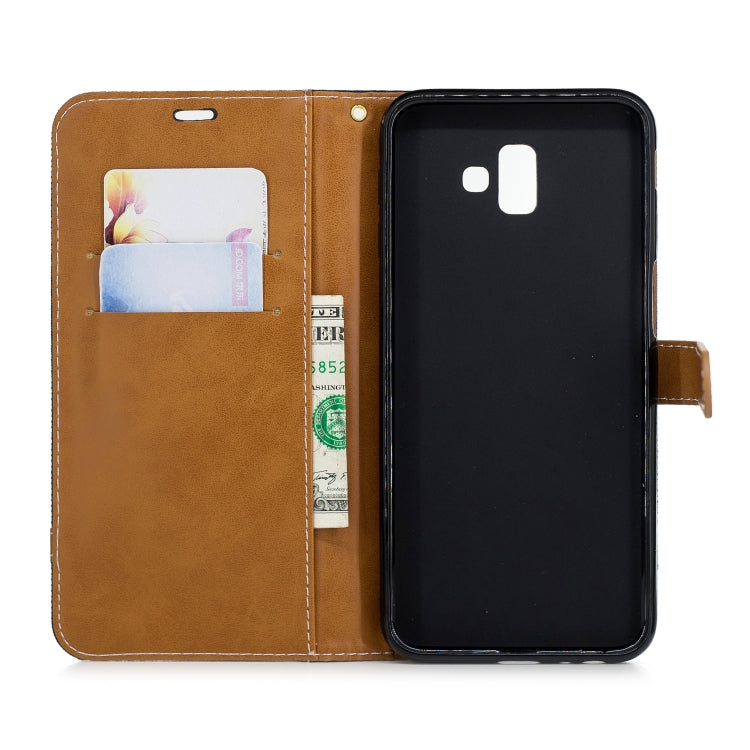 Color Matching Denim Texture Leather Case for Galaxy J6+ & J6 Prime, with Holder & Card Slots & Wallet & Lanyard