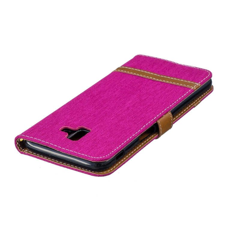 Color Matching Denim Texture Leather Case for Galaxy J6+ & J6 Prime, with Holder & Card Slots & Wallet & Lanyard