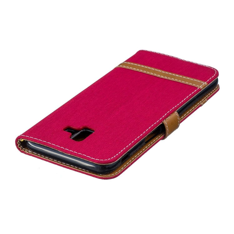 Color Matching Denim Texture Leather Case for Galaxy J6+ & J6 Prime, with Holder & Card Slots & Wallet & Lanyard