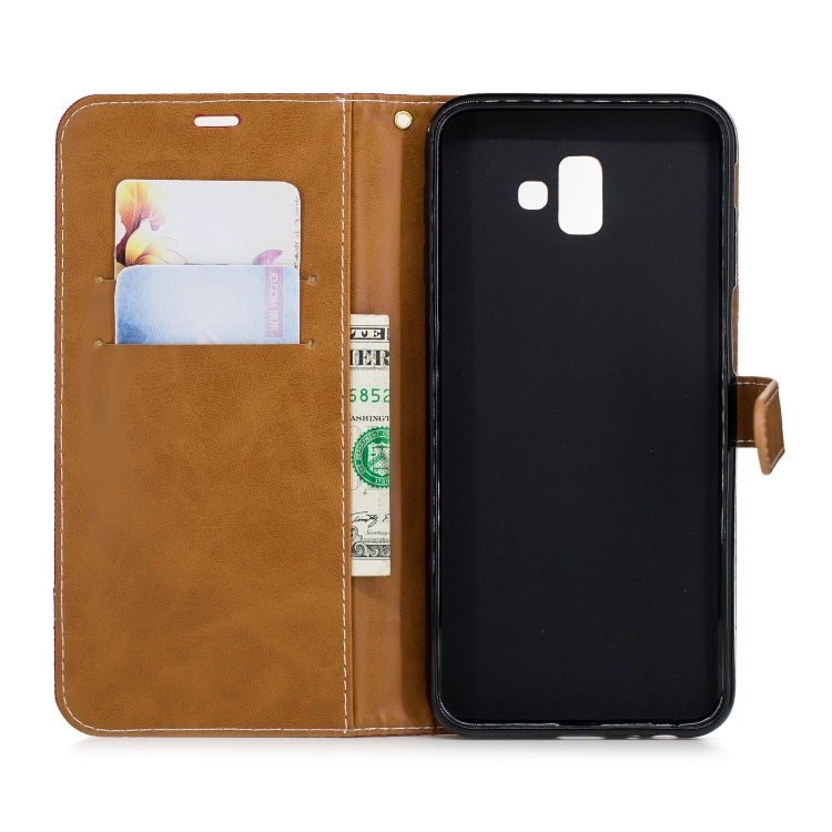 Color Matching Denim Texture Leather Case for Galaxy J6+ & J6 Prime, with Holder & Card Slots & Wallet & Lanyard