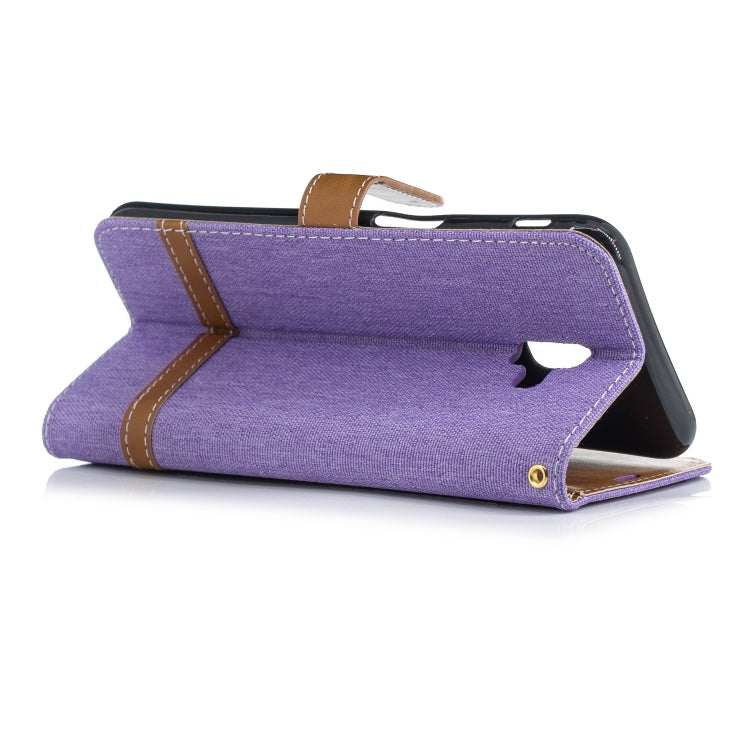 Color Matching Denim Texture Leather Case for Galaxy J6+ & J6 Prime, with Holder & Card Slots & Wallet & Lanyard