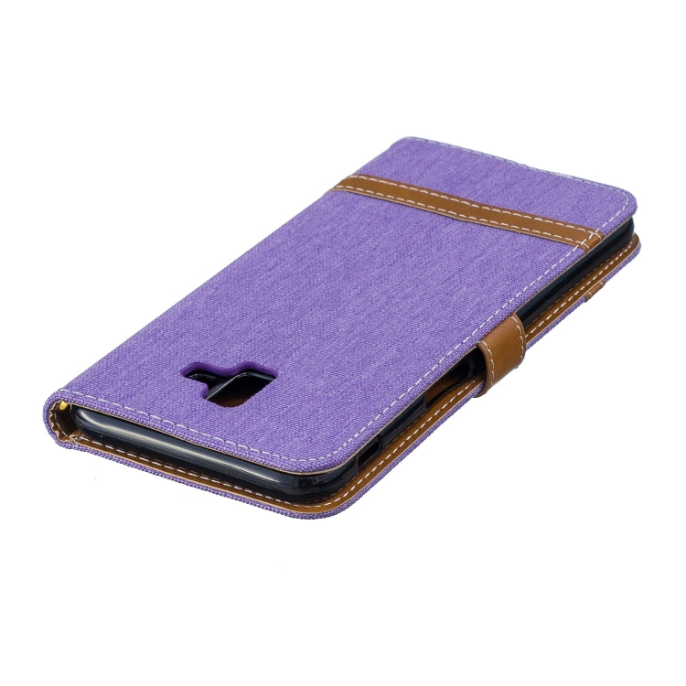 Color Matching Denim Texture Leather Case for Galaxy J6+ & J6 Prime, with Holder & Card Slots & Wallet & Lanyard