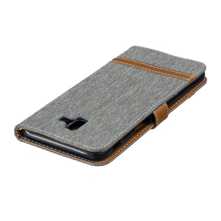 Color Matching Denim Texture Leather Case for Galaxy J6+ & J6 Prime, with Holder & Card Slots & Wallet & Lanyard