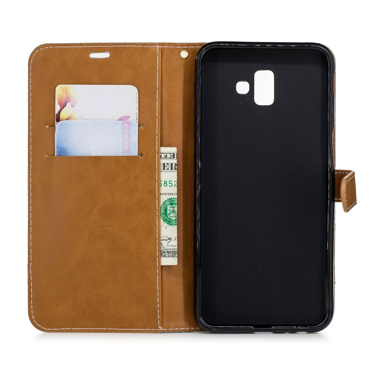 Color Matching Denim Texture Leather Case for Galaxy J6+ & J6 Prime, with Holder & Card Slots & Wallet & Lanyard