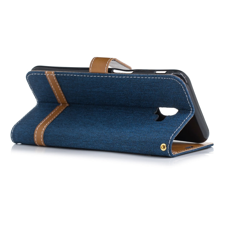 Color Matching Denim Texture Leather Case for Galaxy J6+ & J6 Prime, with Holder & Card Slots & Wallet & Lanyard