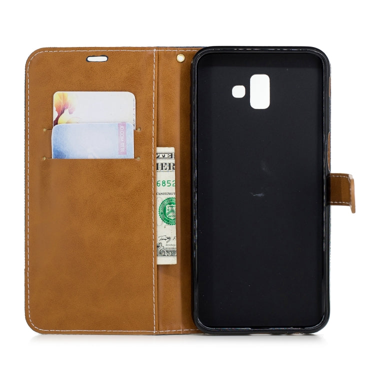 Color Matching Denim Texture Leather Case for Galaxy J6+ & J6 Prime, with Holder & Card Slots & Wallet & Lanyard