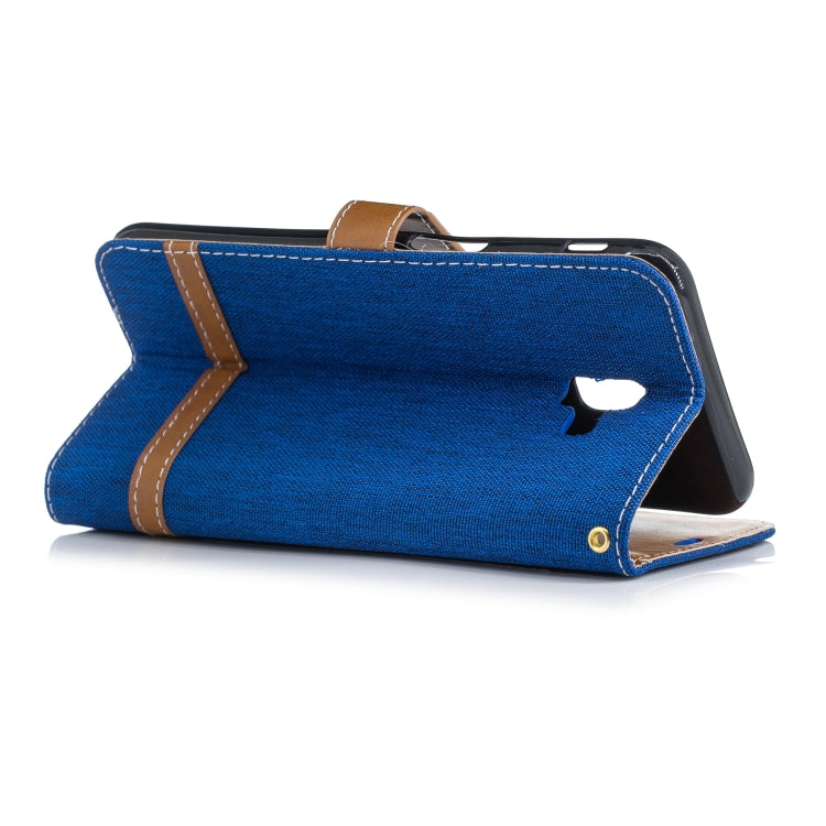 Color Matching Denim Texture Leather Case for Galaxy J6+ & J6 Prime, with Holder & Card Slots & Wallet & Lanyard