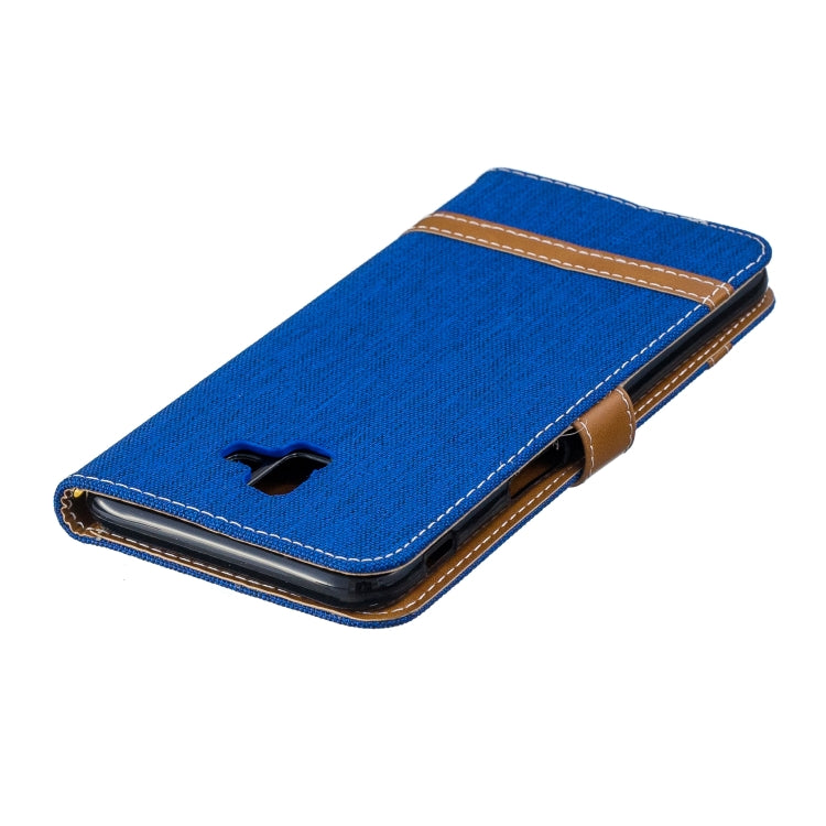 Color Matching Denim Texture Leather Case for Galaxy J6+ & J6 Prime, with Holder & Card Slots & Wallet & Lanyard