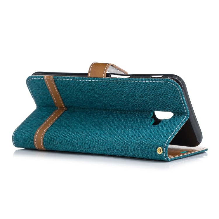 Color Matching Denim Texture Leather Case for Galaxy J6+ & J6 Prime, with Holder & Card Slots & Wallet & Lanyard