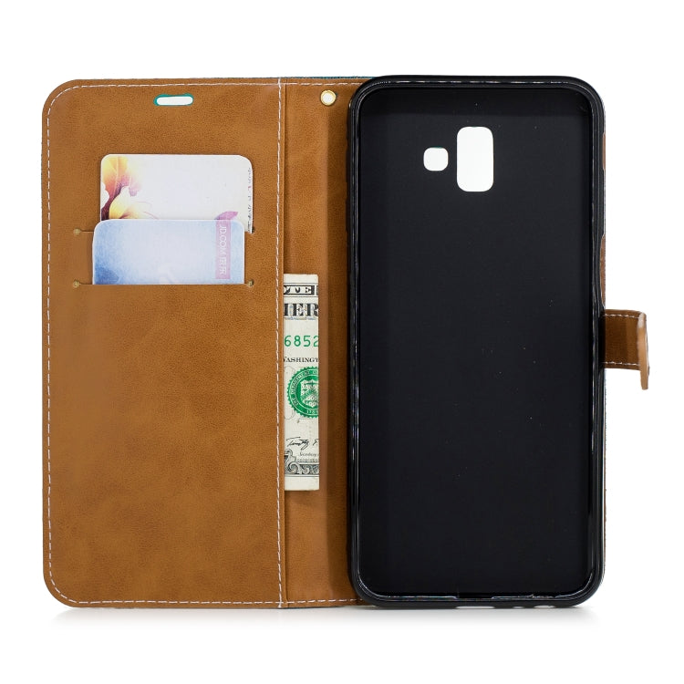Color Matching Denim Texture Leather Case for Galaxy J6+ & J6 Prime, with Holder & Card Slots & Wallet & Lanyard