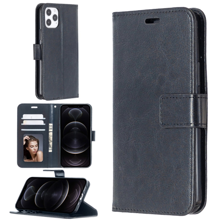 For iPhone 12 / 12 Pro Crazy Horse Texture Horizontal Flip Leather Case with Holder & Card Slots & Wallet & Photo Frame
