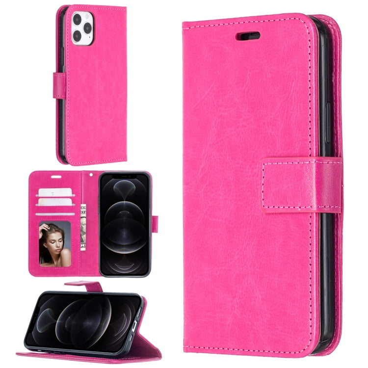 For iPhone 12 / 12 Pro Crazy Horse Texture Horizontal Flip Leather Case with Holder & Card Slots & Wallet & Photo Frame
