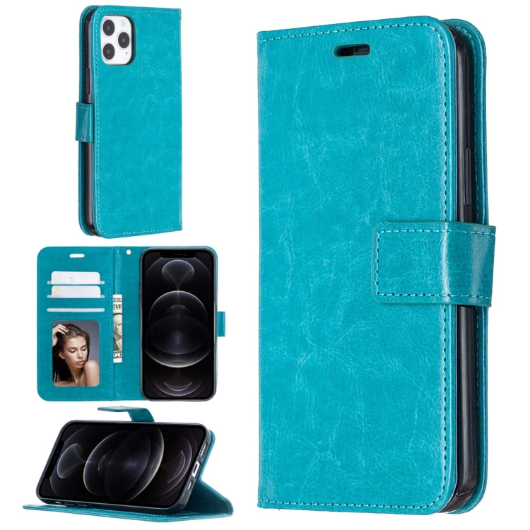 For iPhone 12 / 12 Pro Crazy Horse Texture Horizontal Flip Leather Case with Holder & Card Slots & Wallet & Photo Frame