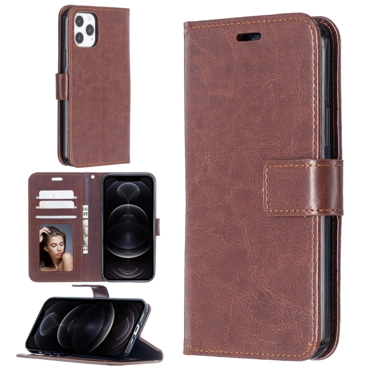 For iPhone 12 / 12 Pro Crazy Horse Texture Horizontal Flip Leather Case with Holder & Card Slots & Wallet & Photo Frame