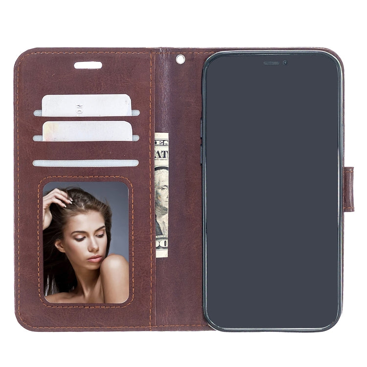 For iPhone 12 / 12 Pro Crazy Horse Texture Horizontal Flip Leather Case with Holder & Card Slots & Wallet & Photo Frame