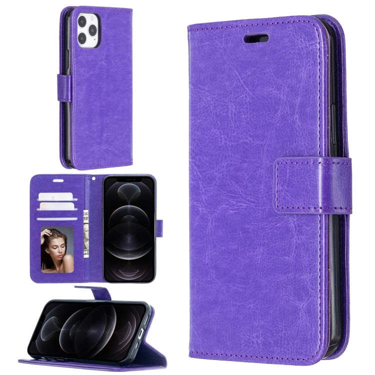 For iPhone 12 / 12 Pro Crazy Horse Texture Horizontal Flip Leather Case with Holder & Card Slots & Wallet & Photo Frame
