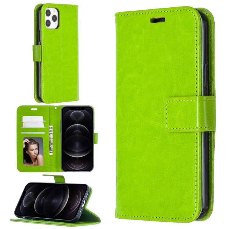 For iPhone 12 / 12 Pro Crazy Horse Texture Horizontal Flip Leather Case with Holder & Card Slots & Wallet & Photo Frame