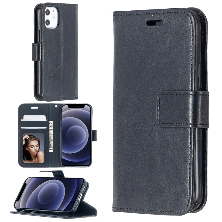 For iPhone 12 mini Crazy Horse Texture Horizontal Flip Leather Case with Holder & Card Slots & Wallet & Photo Frame
