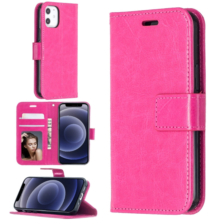 For iPhone 12 mini Crazy Horse Texture Horizontal Flip Leather Case with Holder & Card Slots & Wallet & Photo Frame
