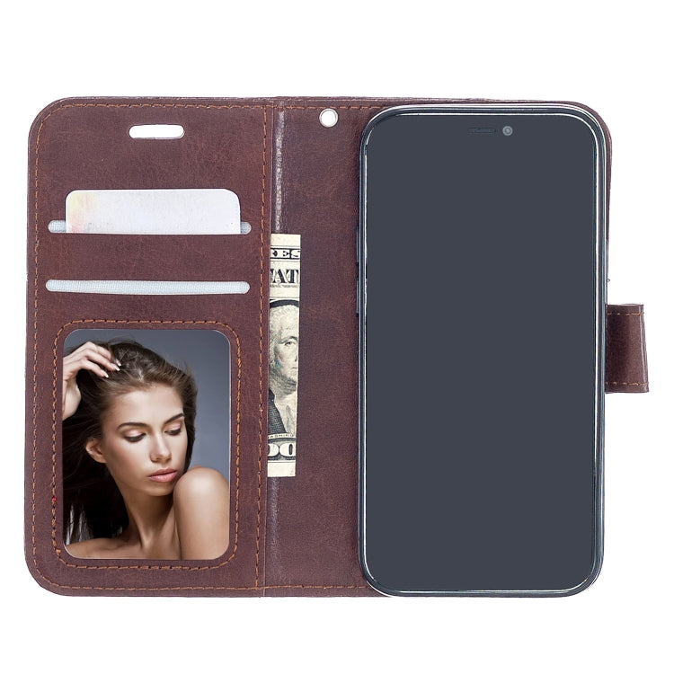 For iPhone 12 mini Crazy Horse Texture Horizontal Flip Leather Case with Holder & Card Slots & Wallet & Photo Frame