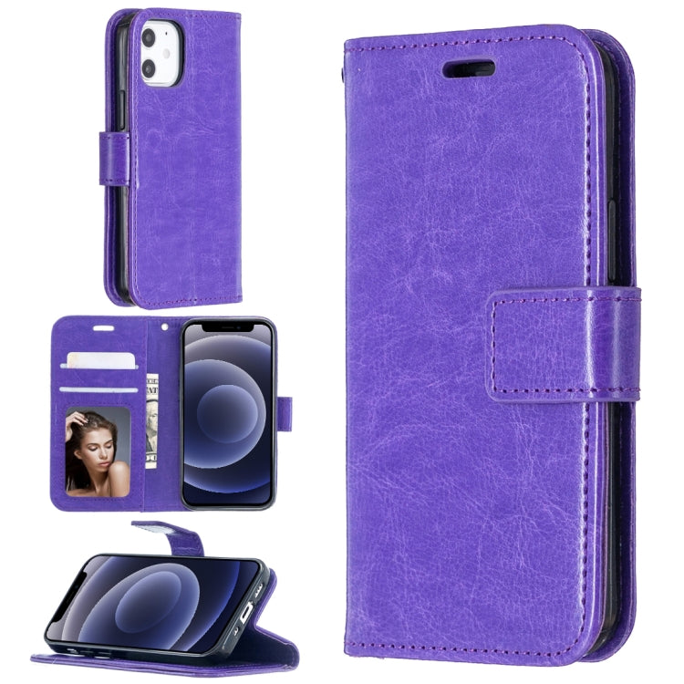 For iPhone 12 mini Crazy Horse Texture Horizontal Flip Leather Case with Holder & Card Slots & Wallet & Photo Frame
