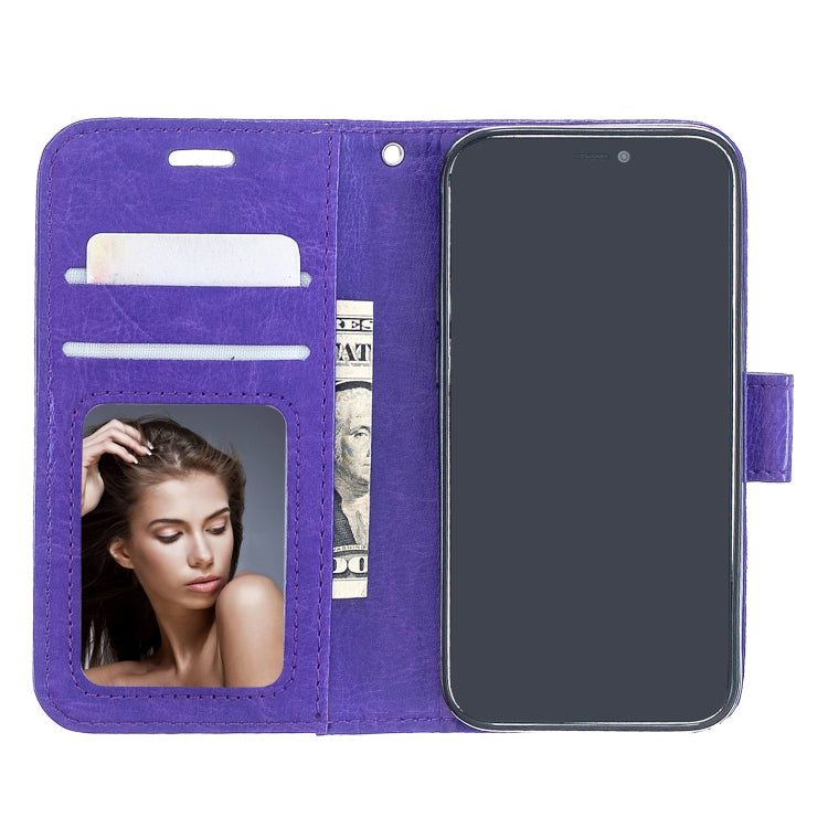 For iPhone 12 mini Crazy Horse Texture Horizontal Flip Leather Case with Holder & Card Slots & Wallet & Photo Frame