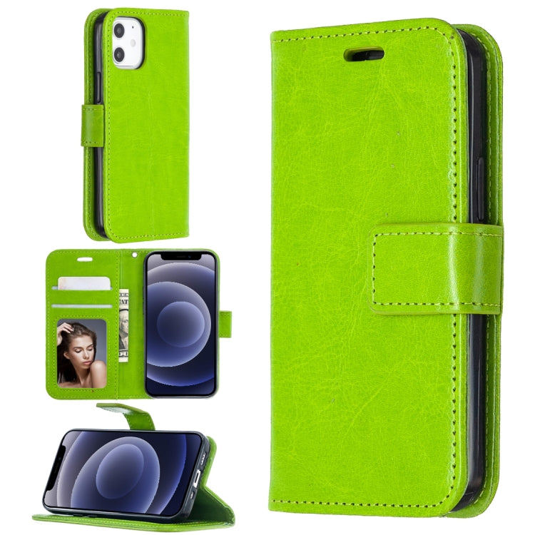 For iPhone 12 mini Crazy Horse Texture Horizontal Flip Leather Case with Holder & Card Slots & Wallet & Photo Frame